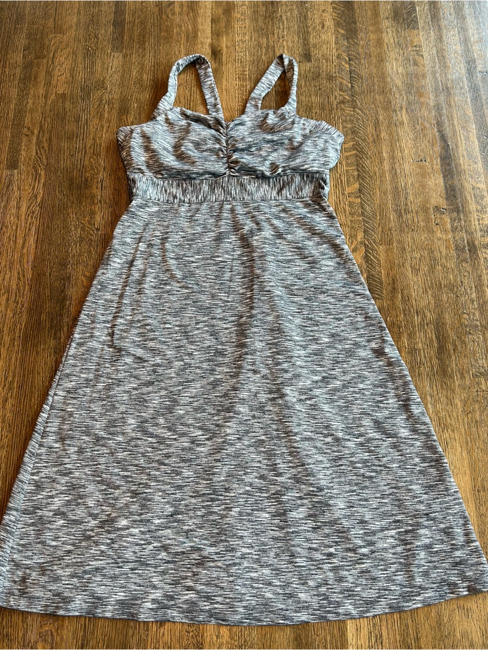 Prana Athletic Dress Gray Heathered Built in Bra Sporty Pickelball Tennis-Medium
